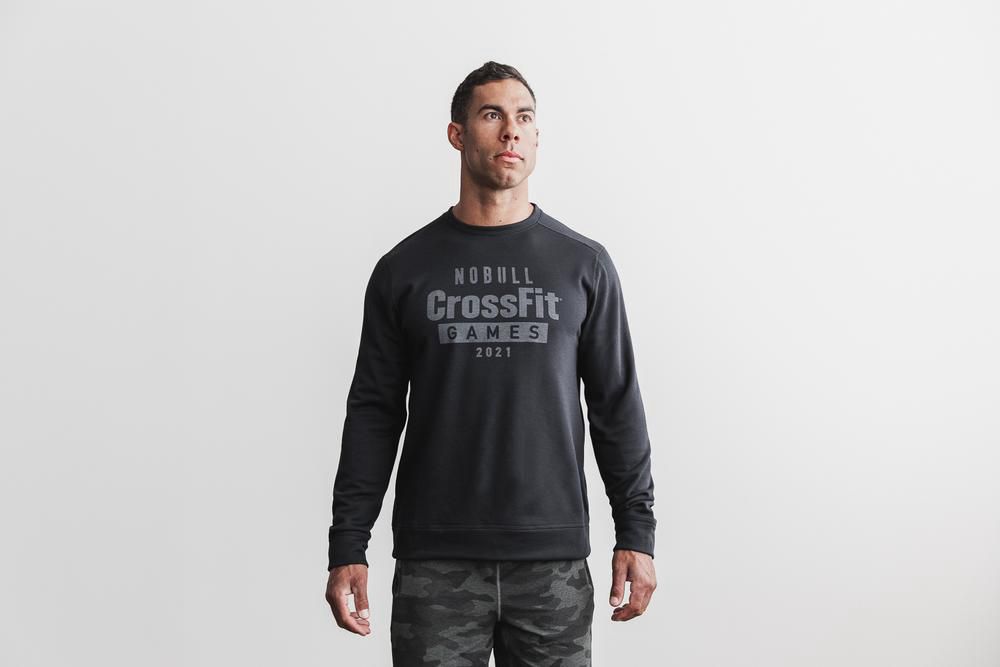 NOBULL Men's Crossfit Games® 2021 Crew Sweatshirts - Black - Ireland (1739JZCKV)